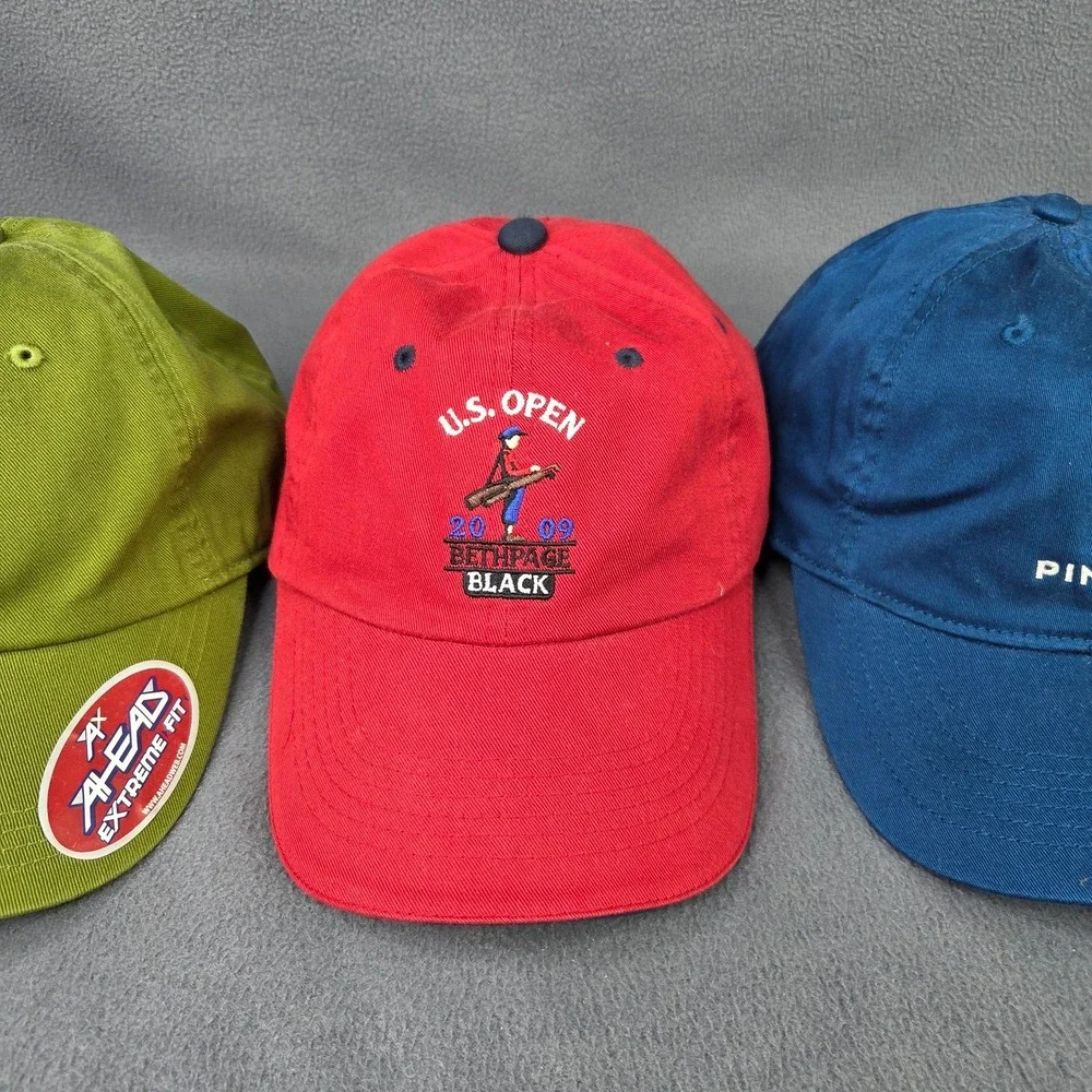 Lot of 3 TPC US Open Golf Hats PGA Multicolor Adjustable OSFA Pine Dunes NEW